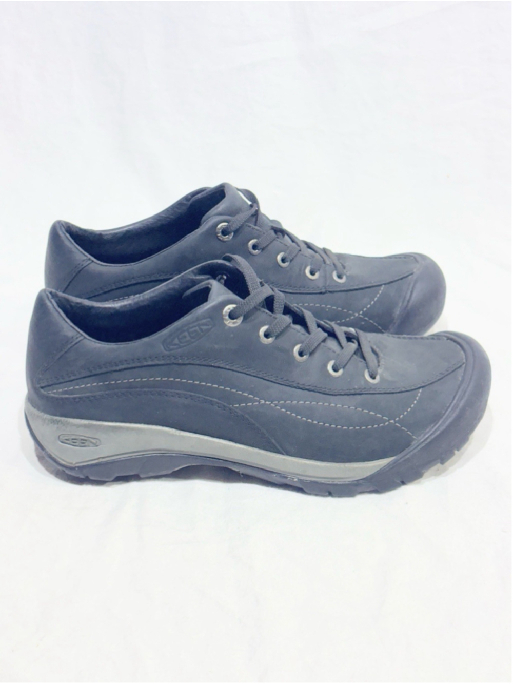 KEEN Toyah Trail Hiking Walking Shoes 1004436 Women Sz 8 Black Leather Low
